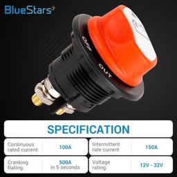[Lifetime Warranty] Battery Isolator Selector Switch for Boat 100A thumbnail 1