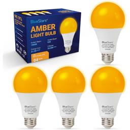 [Lifetime Warranty] Amber Sleep Light Bulbs - Blue Light Blocking, 9W A19, 1800K Warm, E26 Base - Pack of 4 thumbnail 0
