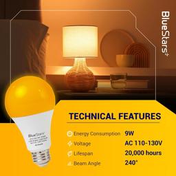 [Lifetime Warranty] Amber Sleep Light Bulbs - Blue Light Blocking, 9W A19, 1800K Warm, E26 Base - Pack of 4 thumbnail 4