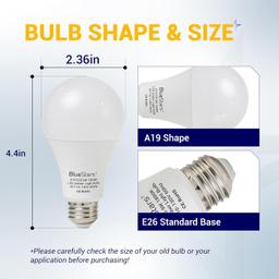[Lifetime Warranty] Amber Sleep Light Bulbs - Blue Light Blocking, 9W A19, 1800K Warm, E26 Base - Pack of 4 thumbnail 3