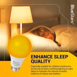 [Lifetime Warranty] Amber Sleep Light Bulbs - Blue Light Blocking, 9W A19, 1800K Warm, E26 Base - Pack of 4 thumbnail 6