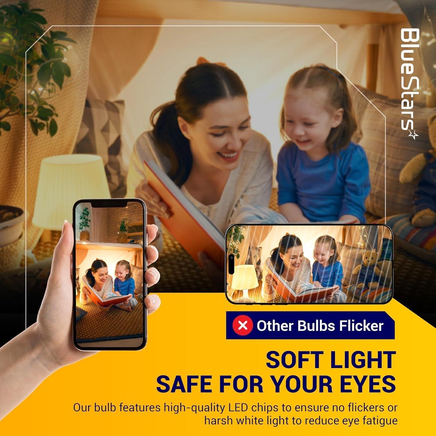 [Lifetime Warranty] Amber Sleep Light Bulbs - Blue Light Blocking, 9W A19, 1800K Warm, E26 Base - Pack of 4 image 8