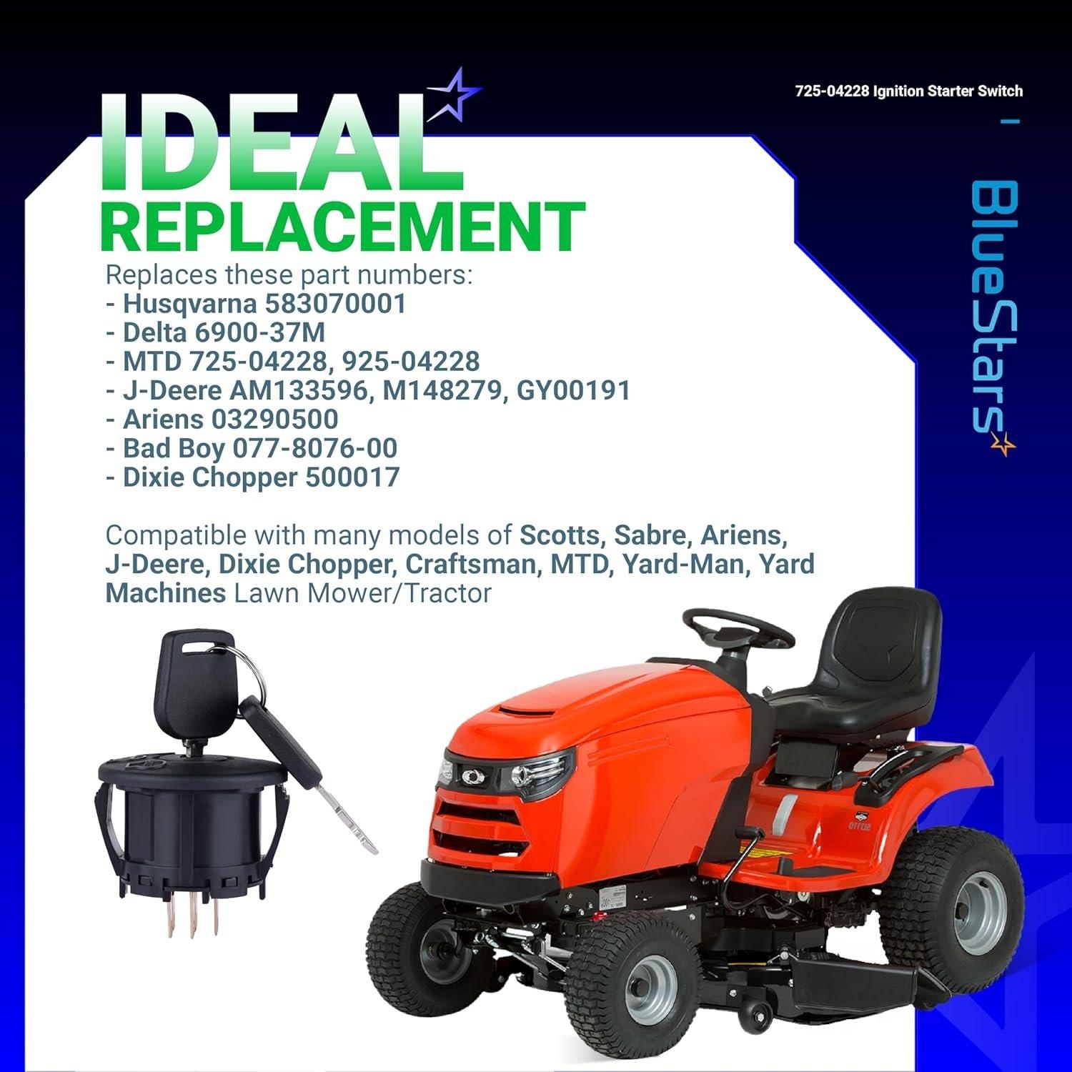 [Lifetime Warranty] 925-04228 Lawn Mower Ignition Starter Switch 5 Terminals 3 Position with Keys image 4