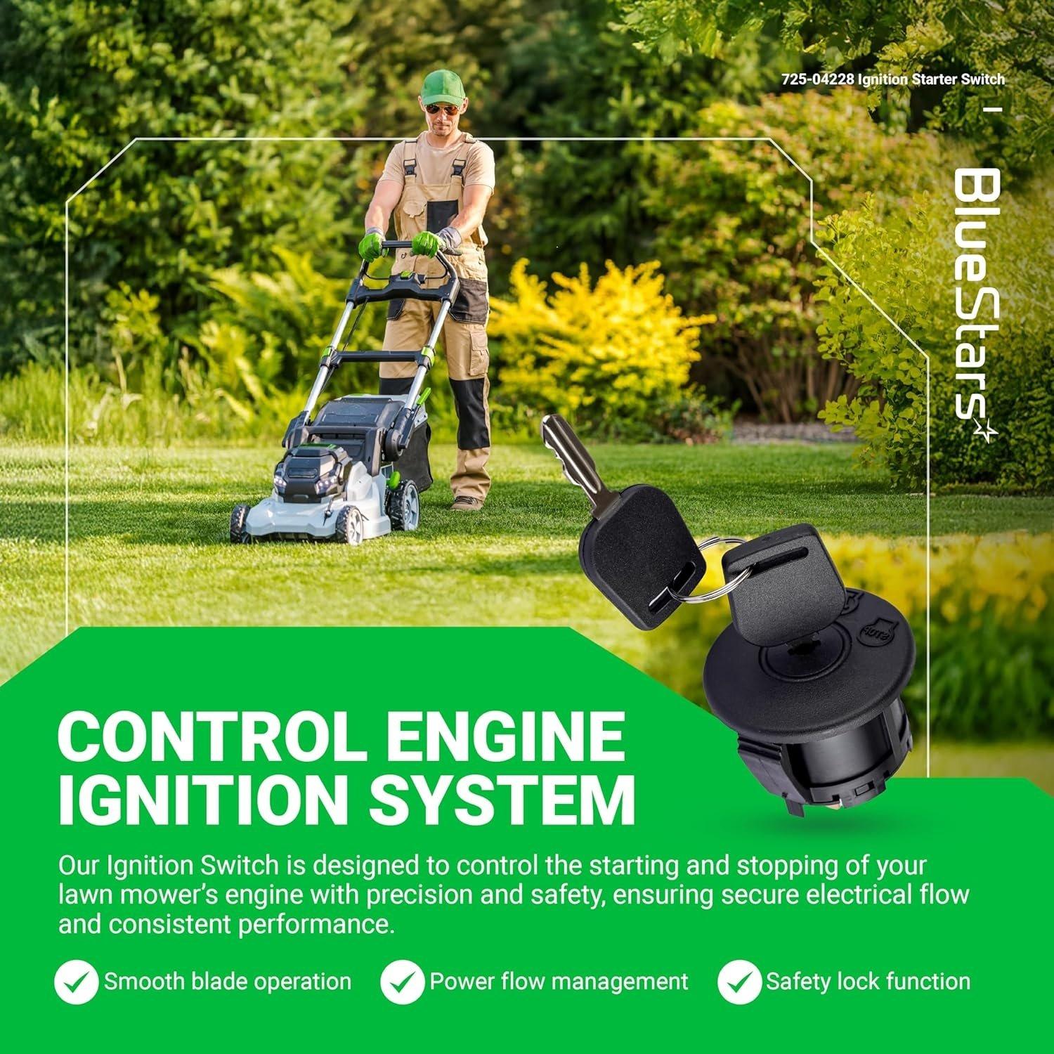 [Lifetime Warranty] 925-04228 Lawn Mower Ignition Starter Switch 5 Terminals 3 Position with Keys image 1