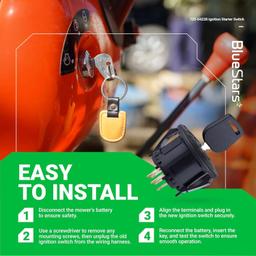 [Lifetime Warranty] 925-04228 Lawn Mower Ignition Starter Switch 5 Terminals 3 Position with Keys thumbnail 2