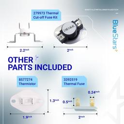 [Lifetime Warranty] 8544771 WED9200SQ0 Dryer Heating Element 279973 3392519 Thermal Fuse and 8577274 Thermistor Dryer Repair Kit For Whirlpool WED9200SQ0 WED9550WW1 WED9400SW2 WED7300XW0 & Kenmore thumbnail 5