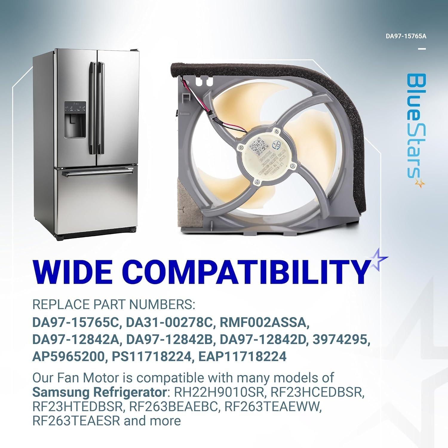 [Lifetime Warranty] DA97-15765A Refrigerator Condenser Fan Motor DC12V 1.7W 0.16A 1120RPM - Exactly Replaces DA97-12842A DA97-12842D DA97-15765C RMF002ASSA, Compatible with Samsung Refrigerator image 5