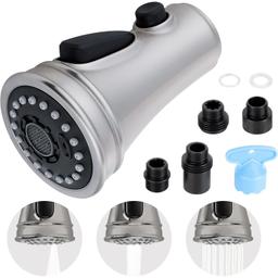 Pull Down Kitchen Faucet Head Nozzle 3-Function Anti-Splashing Faucet Head - 9 Adapters thumbnail 0