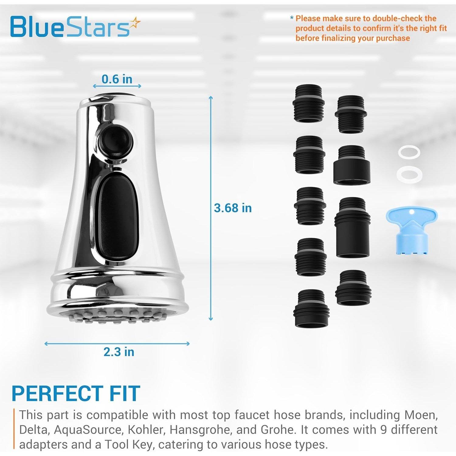 Pull Down Kitchen Faucet Head Nozzle 3-Function Anti-Splashing Faucet Head - 9 Adapters image 2