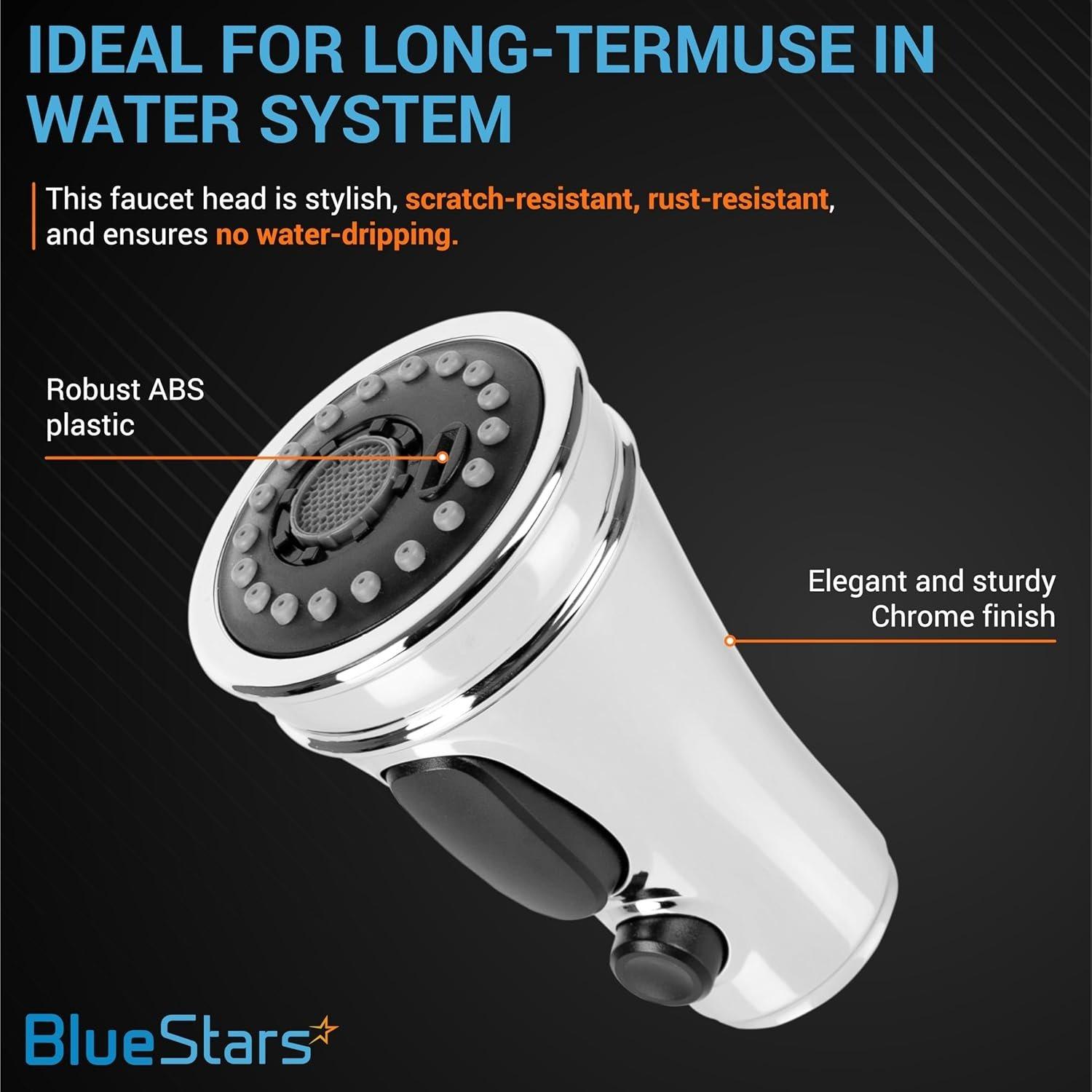 Pull Down Kitchen Faucet Head Nozzle 3-Function Anti-Splashing Faucet Head - 9 Adapters image 4