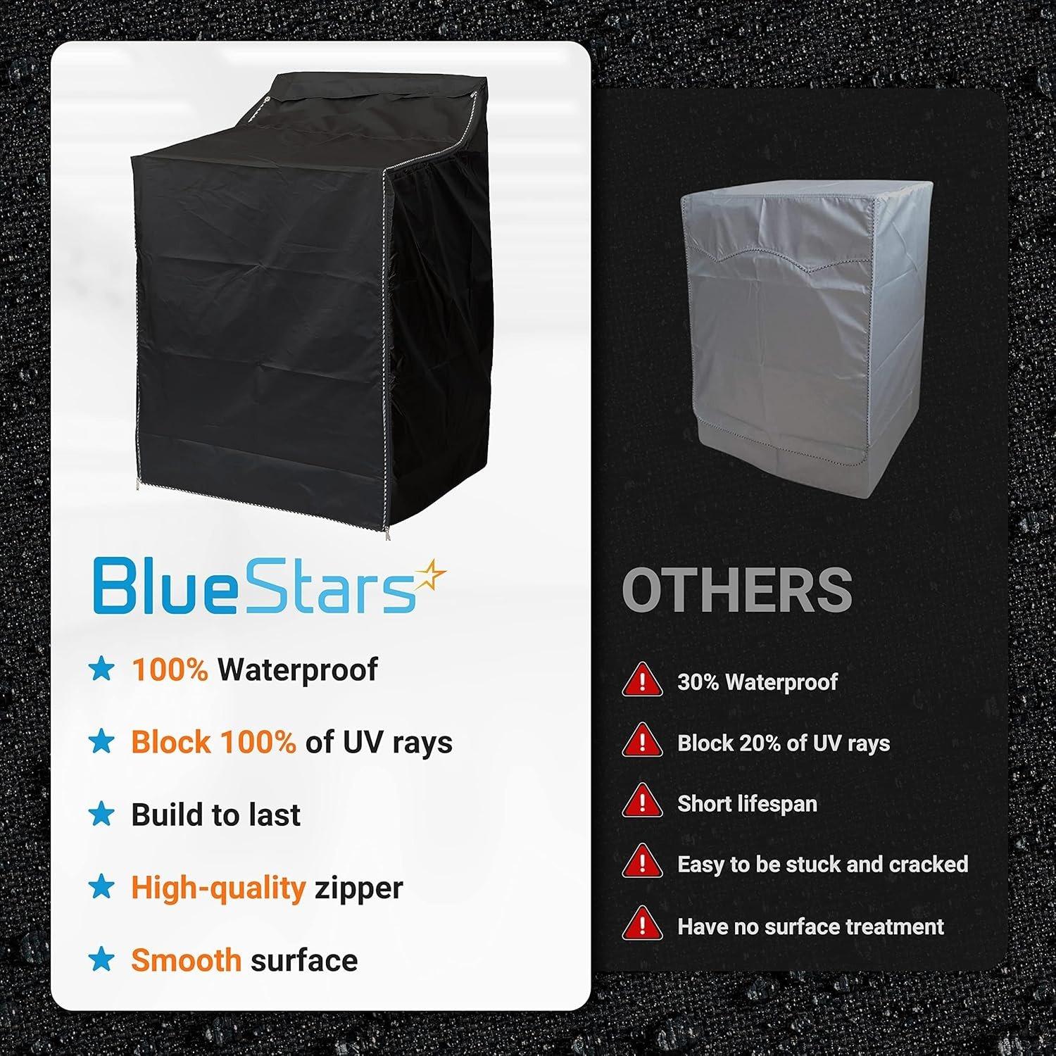 W29”x D28”x H40” Blue Washing Machine Cover with Laundry image 4