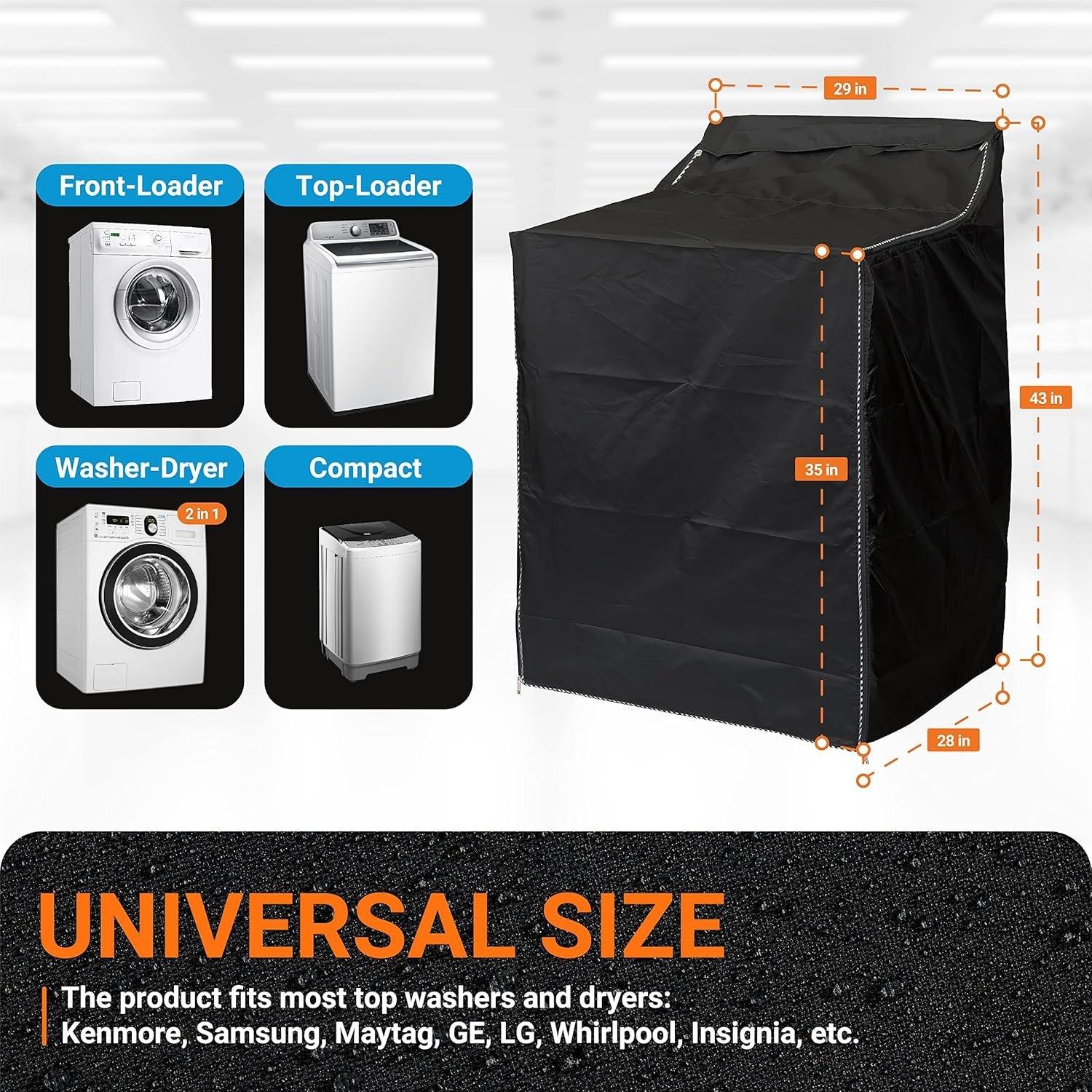 W29”x D28”x H40” Blue Washing Machine Cover with Laundry image 5