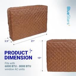 [Lifetime Warranty] Window Air Conditioner Cover Indoor with Velcro Sides - Inside AC Cover for Winter - Polyester Fiber Fill Layers Insulation - 21" x 15" x 3.5" (Brown) thumbnail 3