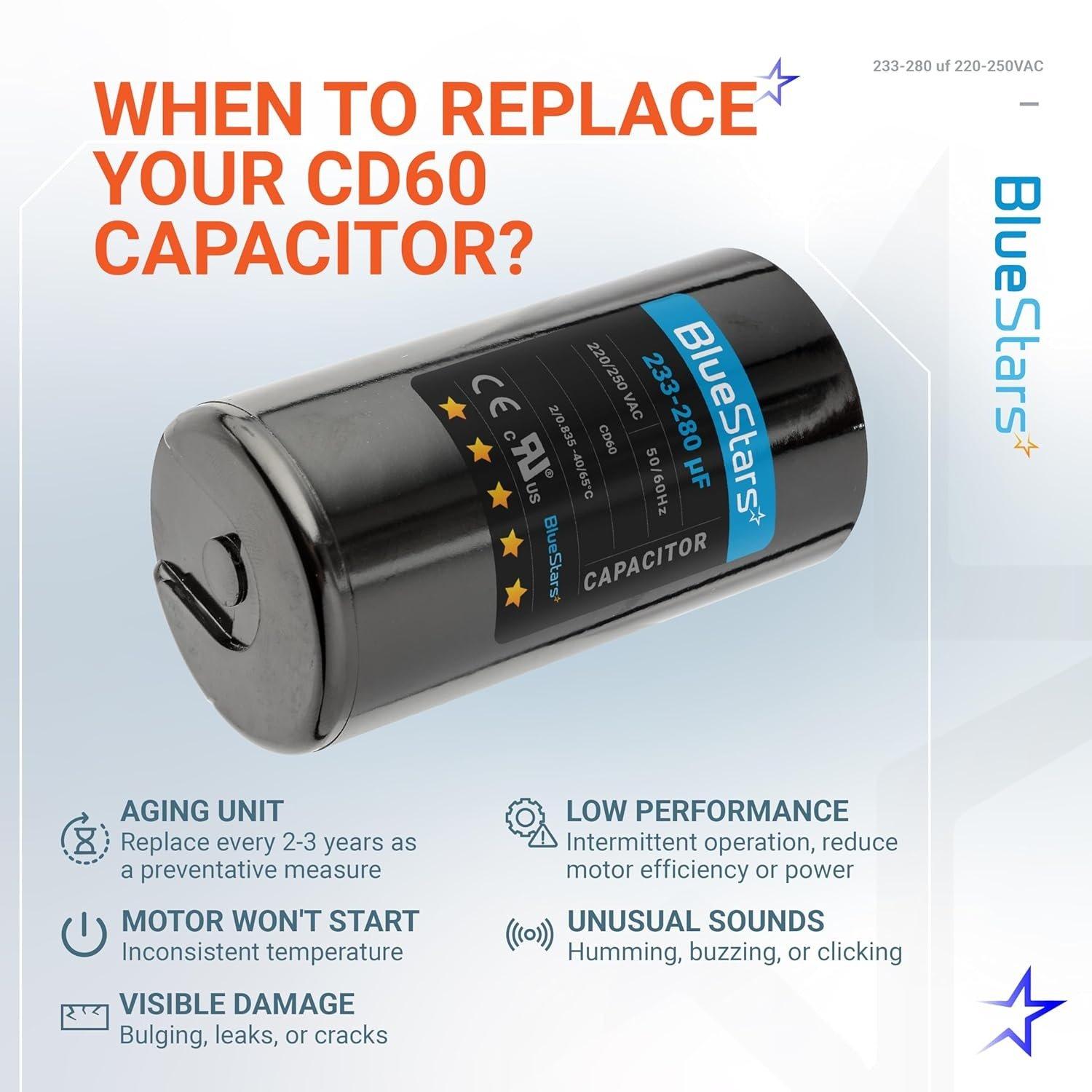 [Lifetime Warranty] 233-280 uF MFD 220-250 VAC ±20% Round Motor Start Capacitor 50/60 Hz AC Electric Replacement image 8
