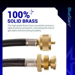 [Lifetime Warranty] 5 Feet Propane Torch Extension Hose for Propane Tree Distribution Tree Post, T and Y Connector Connects to Appliances - 1" x20 Male Throwaway Cylinder Thread, 1" x20 Female - CSA Certified thumbnail 8
