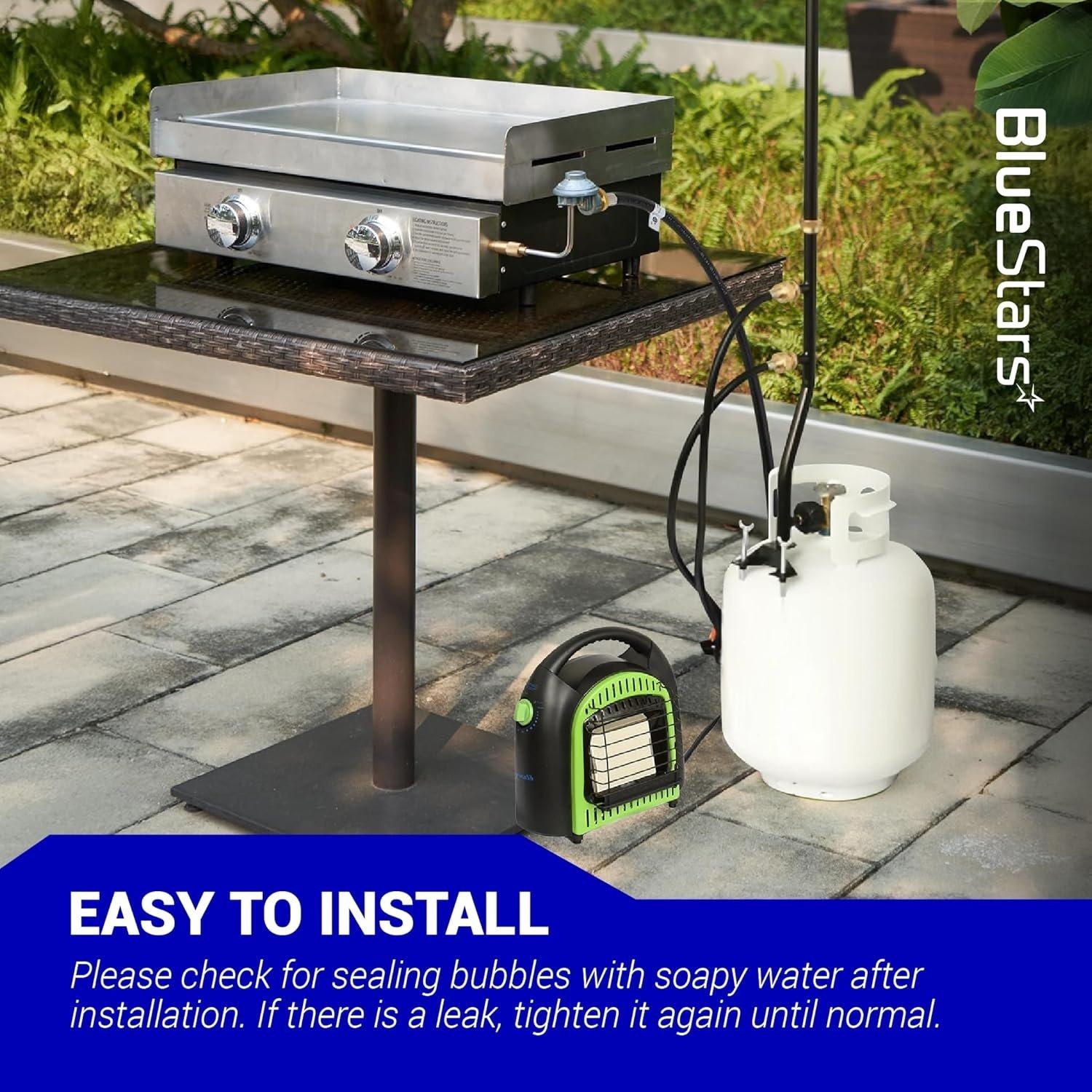 [Lifetime Warranty] 5 Feet Propane Torch Extension Hose for Propane Tree Distribution Tree Post, T and Y Connector Connects to Appliances - 1" x20 Male Throwaway Cylinder Thread, 1" x20 Female - CSA Certified image 5