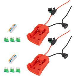 [Lifetime Warranty] RED Power Wheels Adapter for Milwaukee M18 Power Wheels Battery Conversion Kit with Fuse Holder & 30A Blade Fuses for 18V Battery thumbnail 0