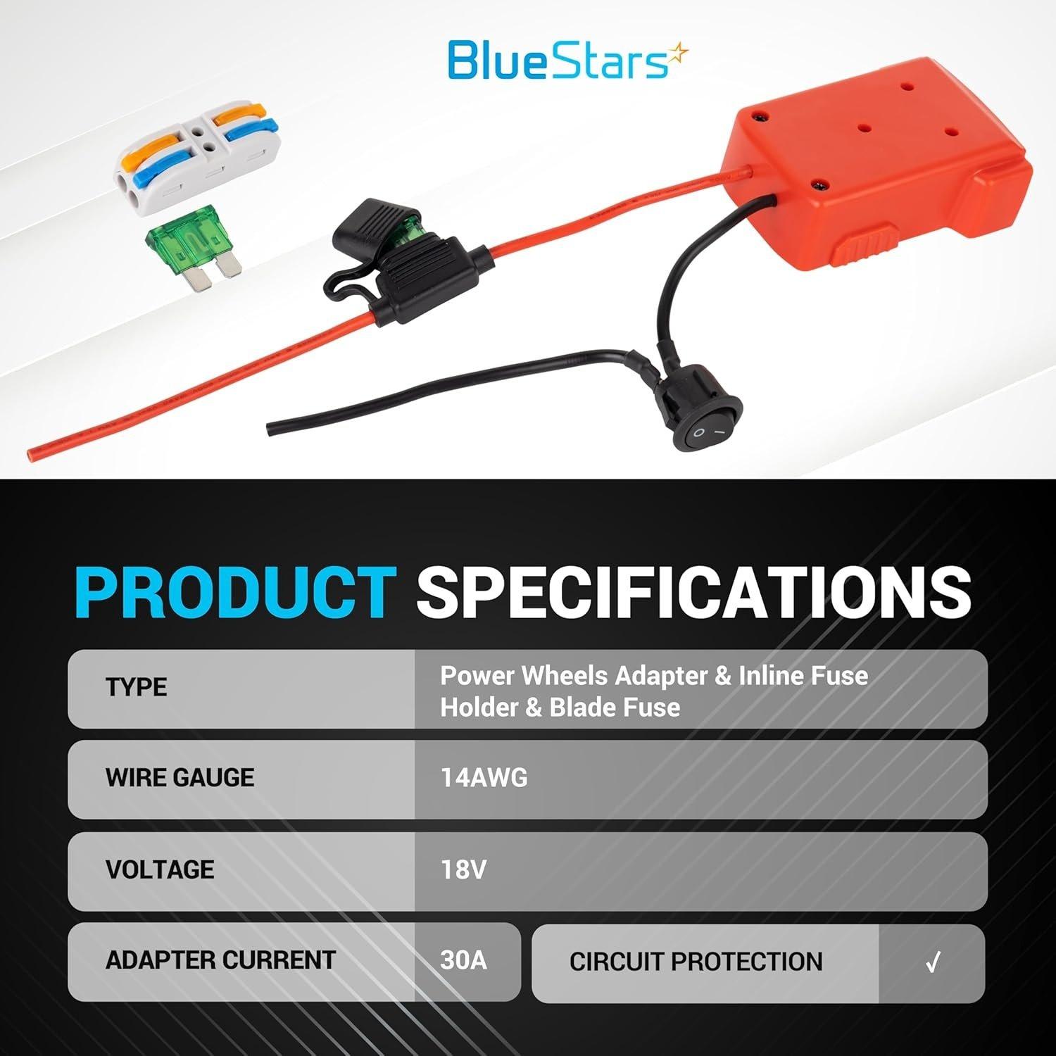 [Lifetime Warranty] RED Power Wheels Adapter for Milwaukee M18 Power Wheels Battery Conversion Kit with Fuse Holder & 30A Blade Fuses for 18V Battery image 2