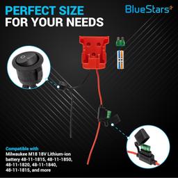 [Lifetime Warranty] RED Power Wheels Adapter for Milwaukee M18 Power Wheels Battery Conversion Kit with Fuse Holder & 30A Blade Fuses for 18V Battery thumbnail 1