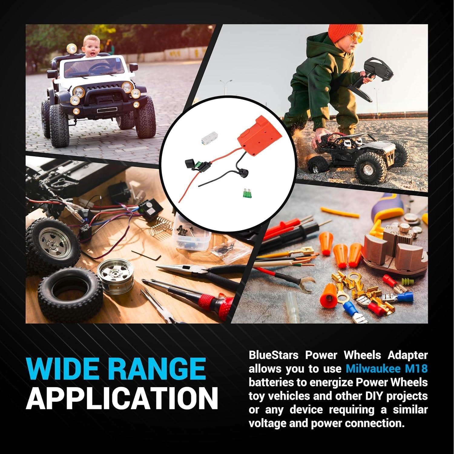 [Lifetime Warranty] RED Power Wheels Adapter for Milwaukee M18 Power Wheels Battery Conversion Kit with Fuse Holder & 30A Blade Fuses for 18V Battery image 5