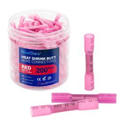 [Lifetime Warranty] 200 PCS RED AWG (22-16) Heat Shrink Butt Wire Connectors thumbnail 0