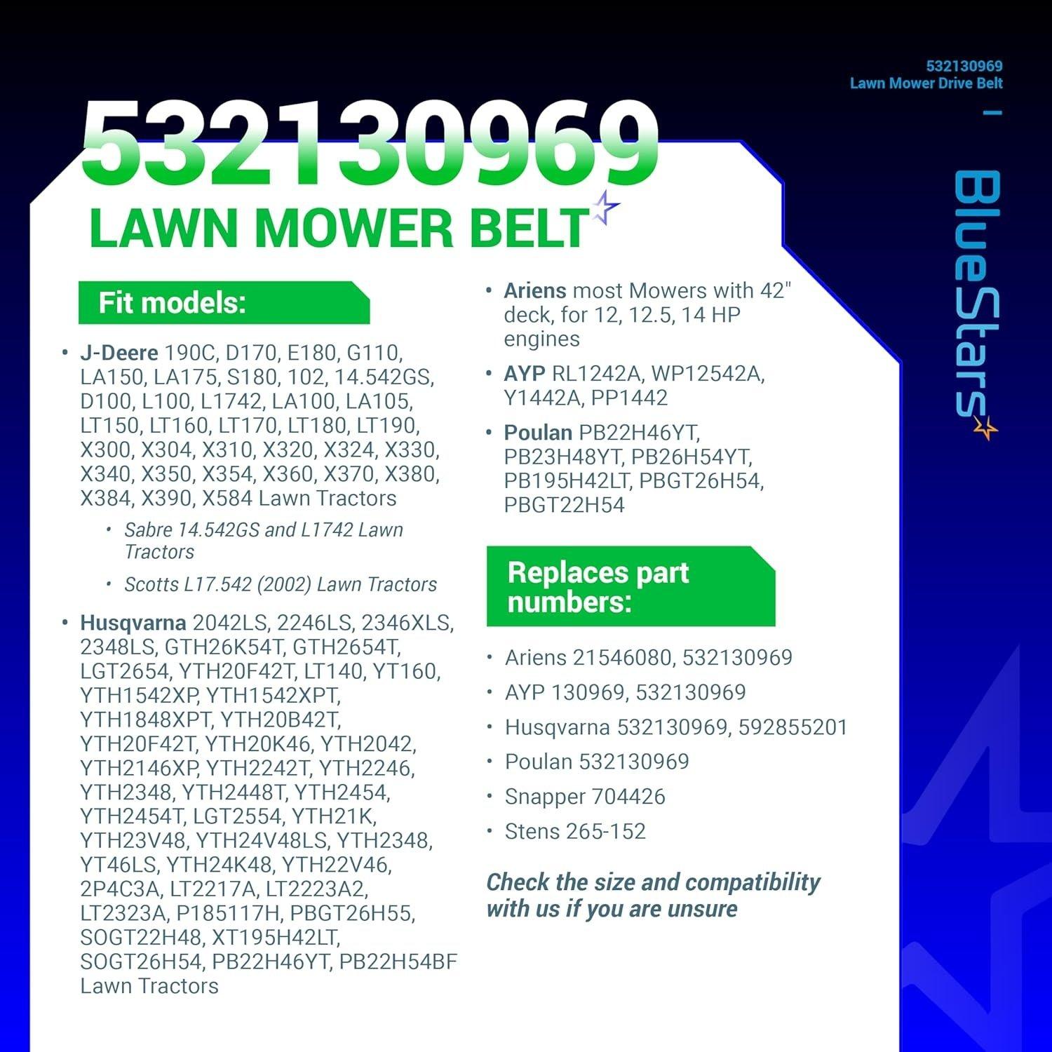 [Lifetime Warranty] 532130969 130969 Deck Drive Belt image 7