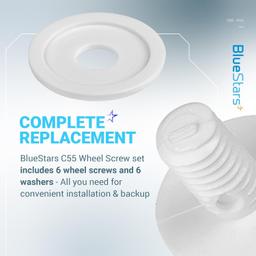 [Lifetime Warranty] C-55 C55 White Plastic Wheel Screws - Pack of 6 thumbnail 1