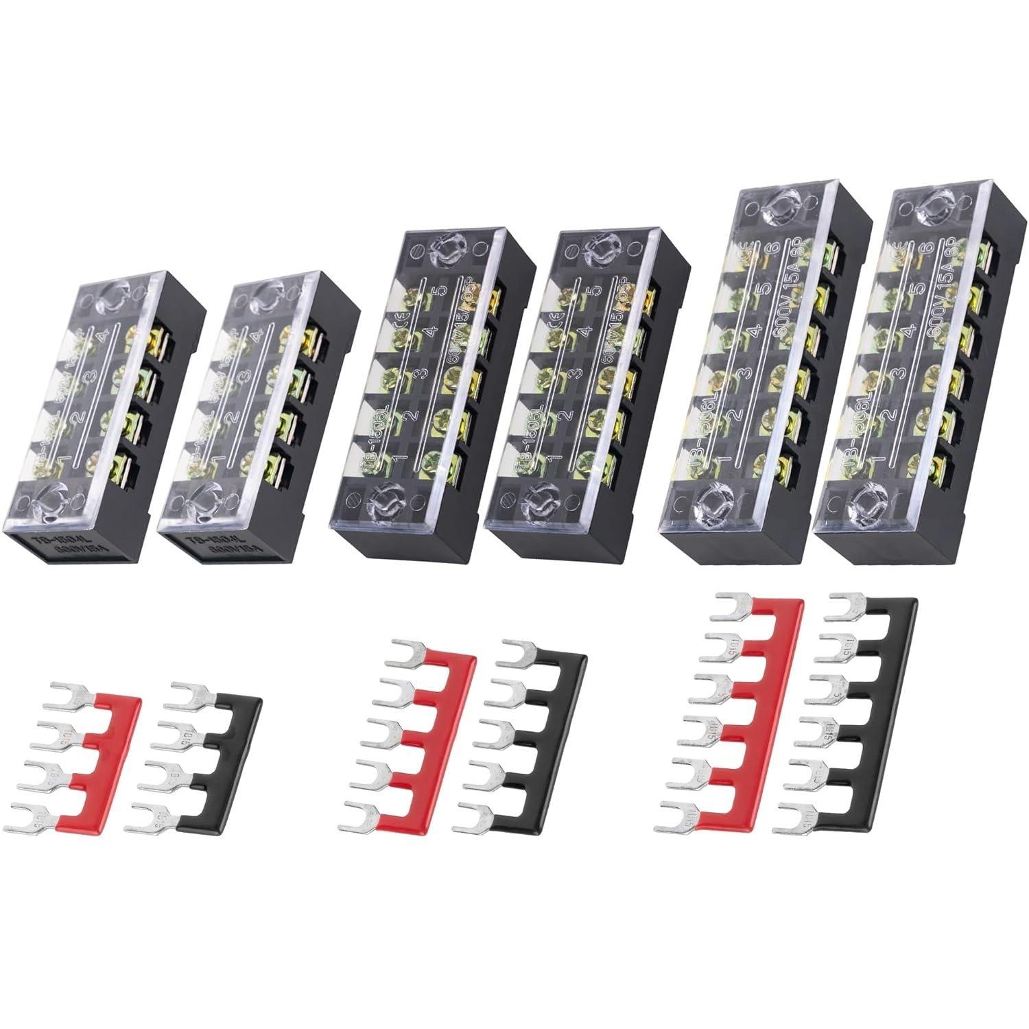 [Lifetime Warranty] 4/5/6 Positions Terminal Strip Blocks 600V 15A - Pack of 6 image 0