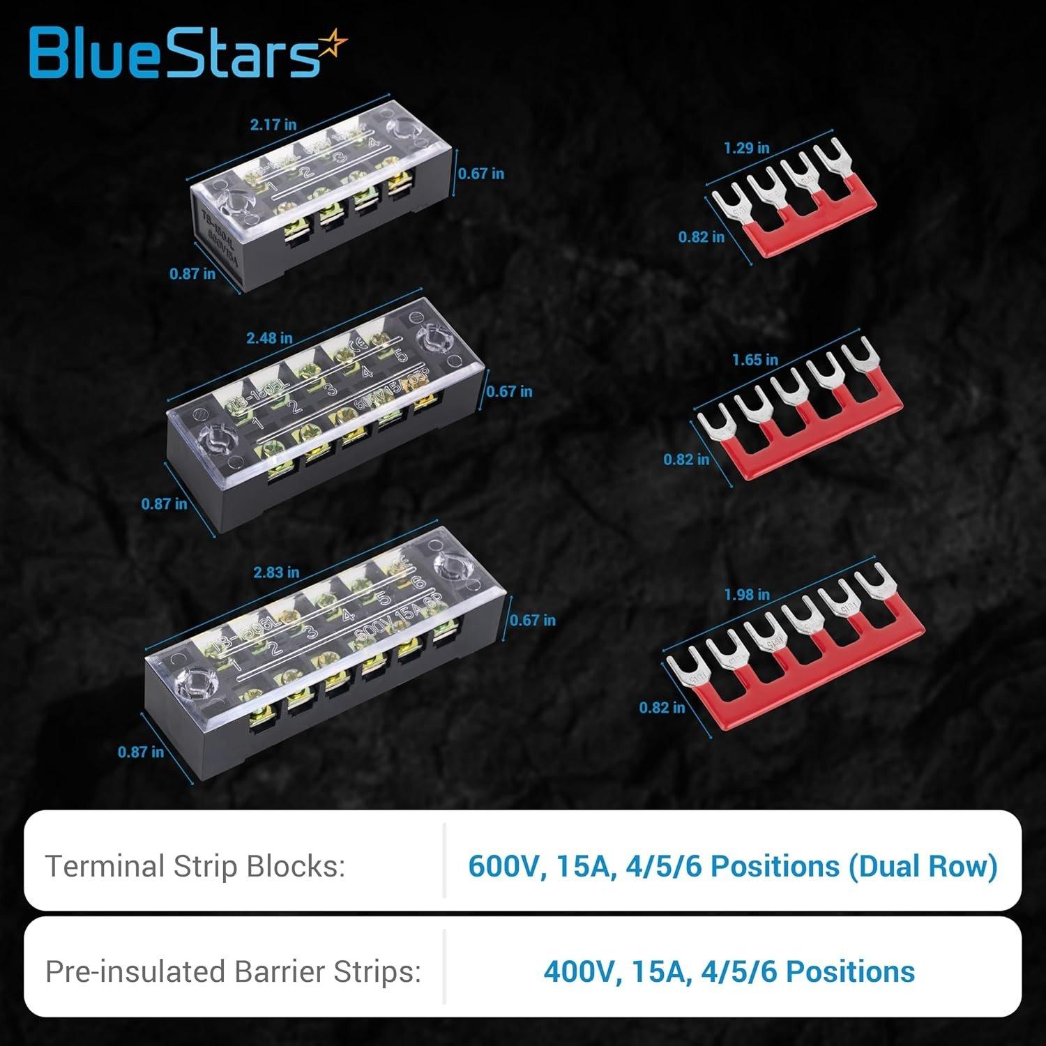 [Lifetime Warranty] 4/5/6 Positions Terminal Strip Blocks 600V 15A - Pack of 6 image 1
