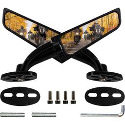 360° Rotating Motorcycle Rear View Stealth Mirrors thumbnail 0