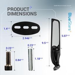 360° Rotating Motorcycle Rear View Stealth Mirrors thumbnail 6