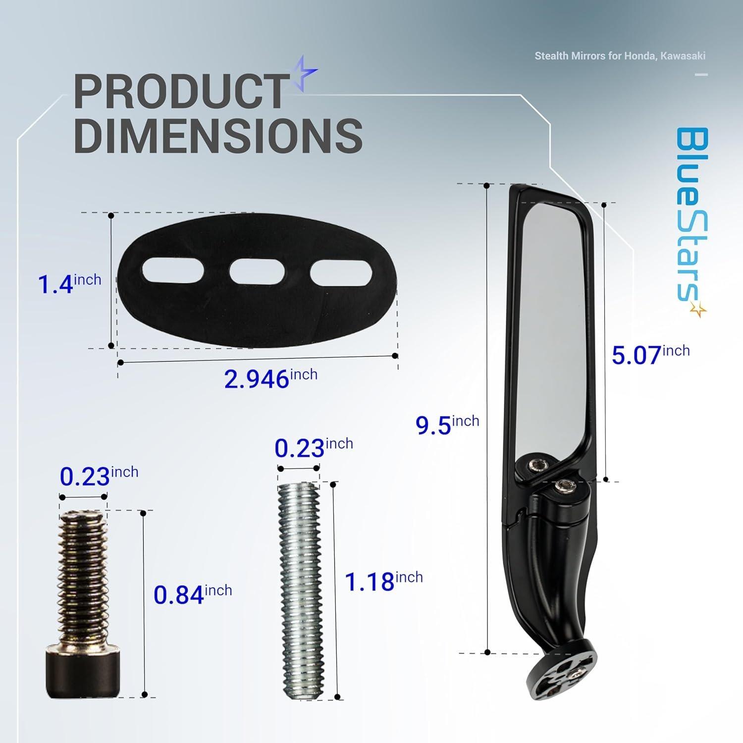 360° Rotating Motorcycle Rear View Stealth Mirrors image 6