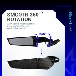 360° Rotating Motorcycle Rear View Stealth Mirrors thumbnail 3