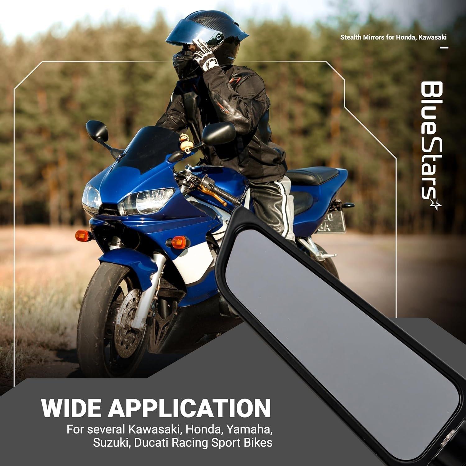 360° Rotating Motorcycle Rear View Stealth Mirrors image 1