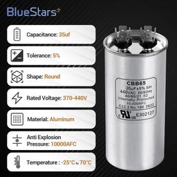 35 MFD uf ± 5% MFD 370 V VAC or 440 Volt Multi-Purpose Motor Run Round Capacitor thumbnail 5