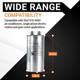 35 MFD uf ± 5% MFD 370 V VAC or 440 Volt Multi-Purpose Motor Run Round Capacitor thumbnail 6