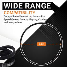 [Lifetime Warranty] 27001006 Washer Drive Belt - Compatible with Amana Maytag Speed Queen Washers - Replaces 38174 WP27001006 40053601 40053606 PS11740577 - Pack of 4 thumbnail 1
