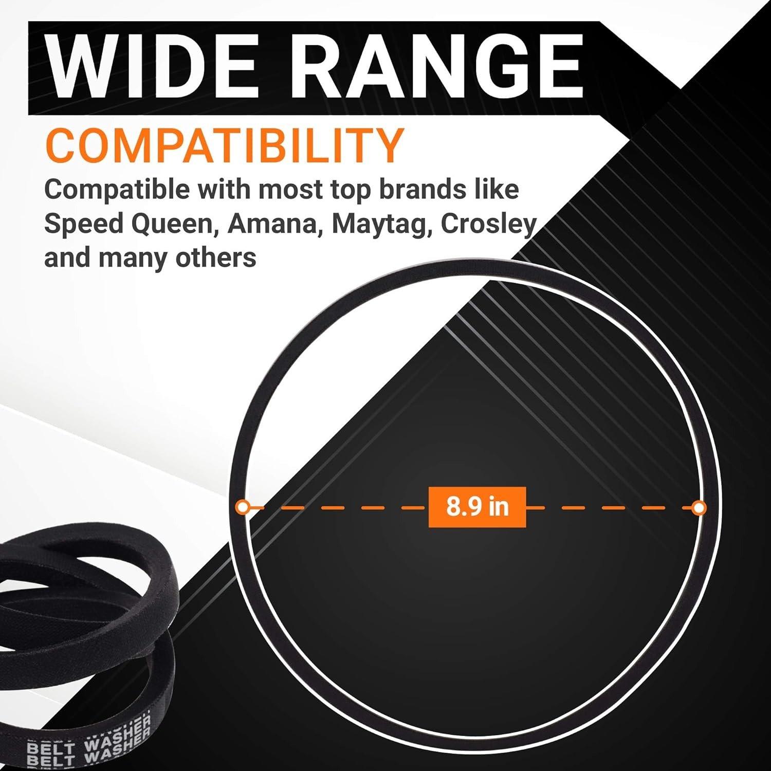 [Lifetime Warranty] 27001006 Washer Drive Belt - Compatible with Amana Maytag Speed Queen Washers - Replaces 38174 WP27001006 40053601 40053606 PS11740577 - Pack of 4 image 1