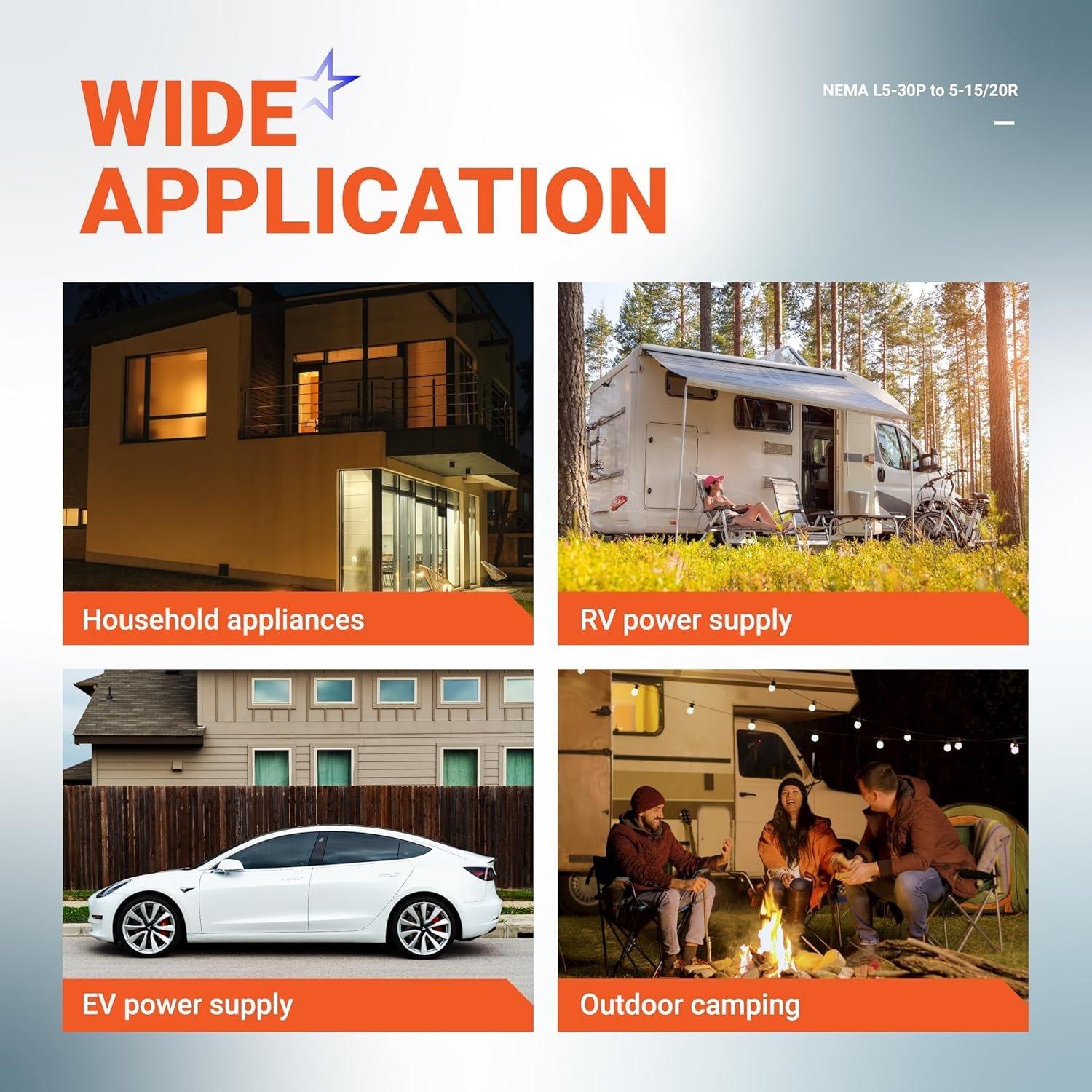 [Lifetime Warranty] L5-30p to 5-15/20R Adapter image 1