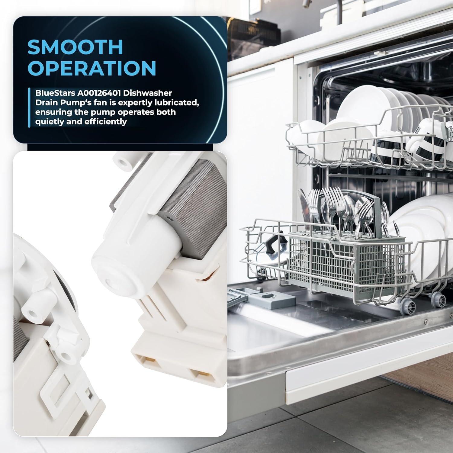 [Lifetime Warranty] A00126401 Dishwasher Drain Pump Replacement - Compatible with Frigidaire Kenmore Crosley Dishwasher - Replaces AP5690431 154736201 5304492415 PS8689824 bpx1-90e image 2