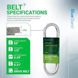 [Lifetime Warranty] Mower Drive Belt 137153 thumbnail 5