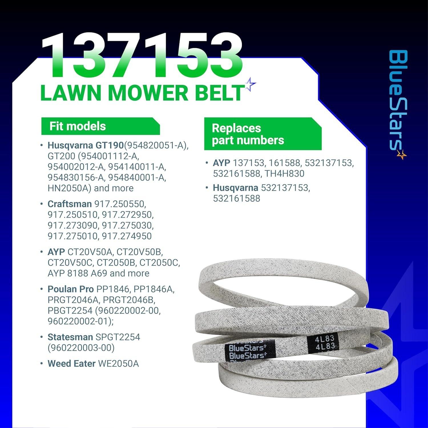 [Lifetime Warranty] Mower Drive Belt 137153 image 2