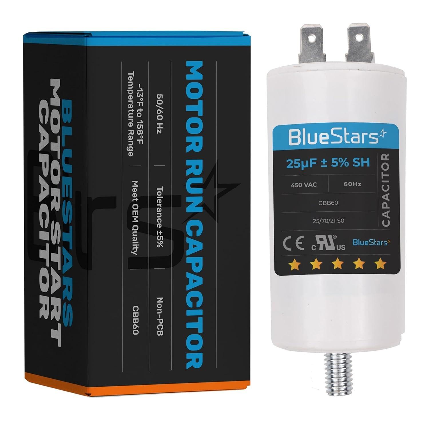 [Lifetime Warranty] 25 uF MFD 450 VAC CBB60 50/60 Hz Run Capacitor with Screw - Fits AC Motors, Electric Motors, Water Pumps image 0
