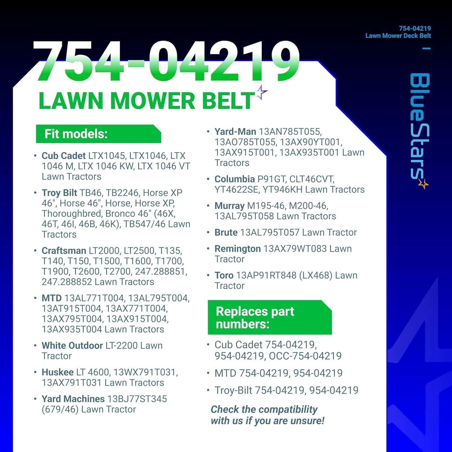 [Lifetime Warranty] 754-04219 954-04219 Mower Deck Belt image 3