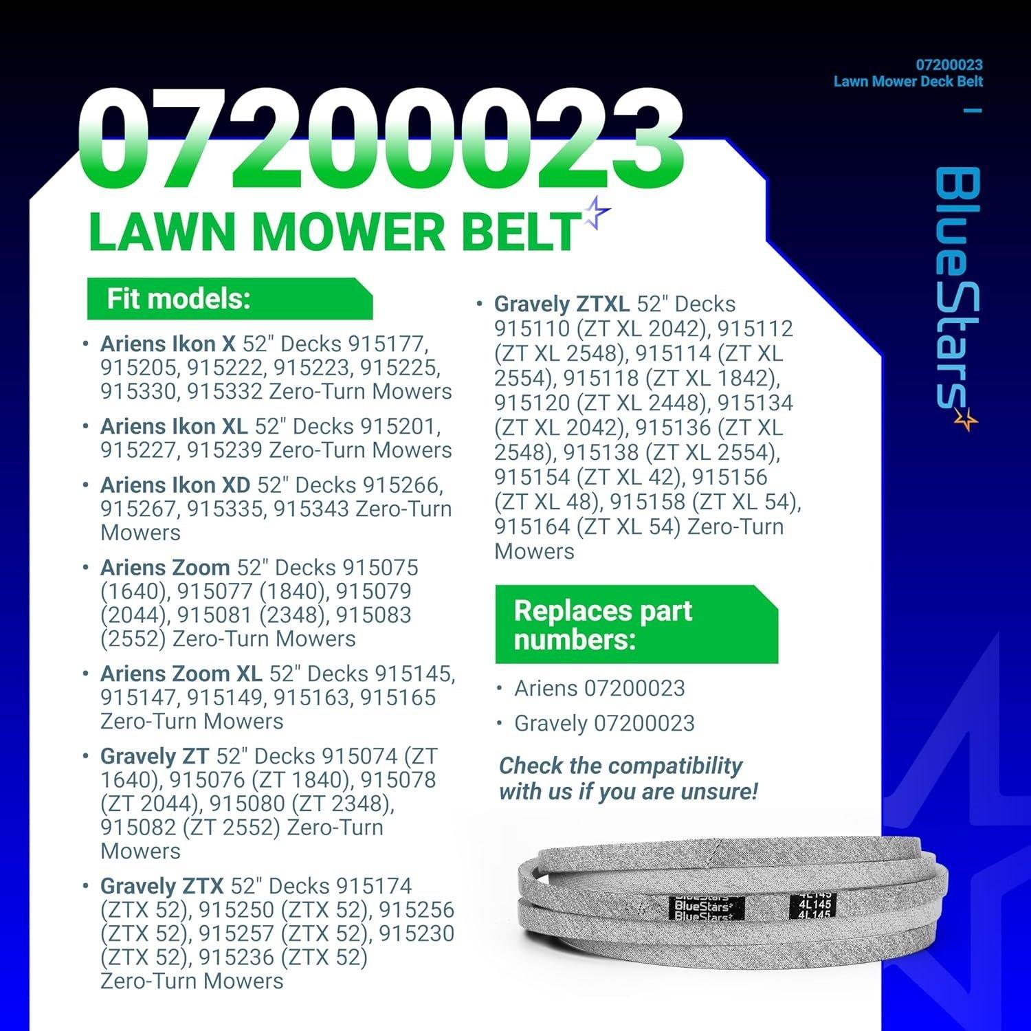 [Lifetime Warranty] 07200023 Mower Deck Belt image 1