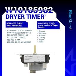 [Lifetime Warranty] W10185982 Dryer Timer - Compatible with Whirlpool Amana Kenmore Admiral Crosley Roper Inglis - Replaces 1546812 AH2352169 EA2352169 PS2352169 CDT-402 162-402-1-AM 418-618-20-B5 thumbnail 7