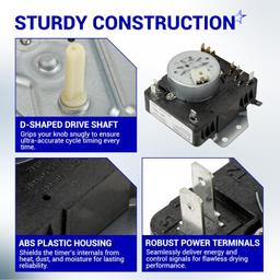 [Lifetime Warranty] W10185982 Dryer Timer - Compatible with Whirlpool Amana Kenmore Admiral Crosley Roper Inglis - Replaces 1546812 AH2352169 EA2352169 PS2352169 CDT-402 162-402-1-AM 418-618-20-B5 thumbnail 4