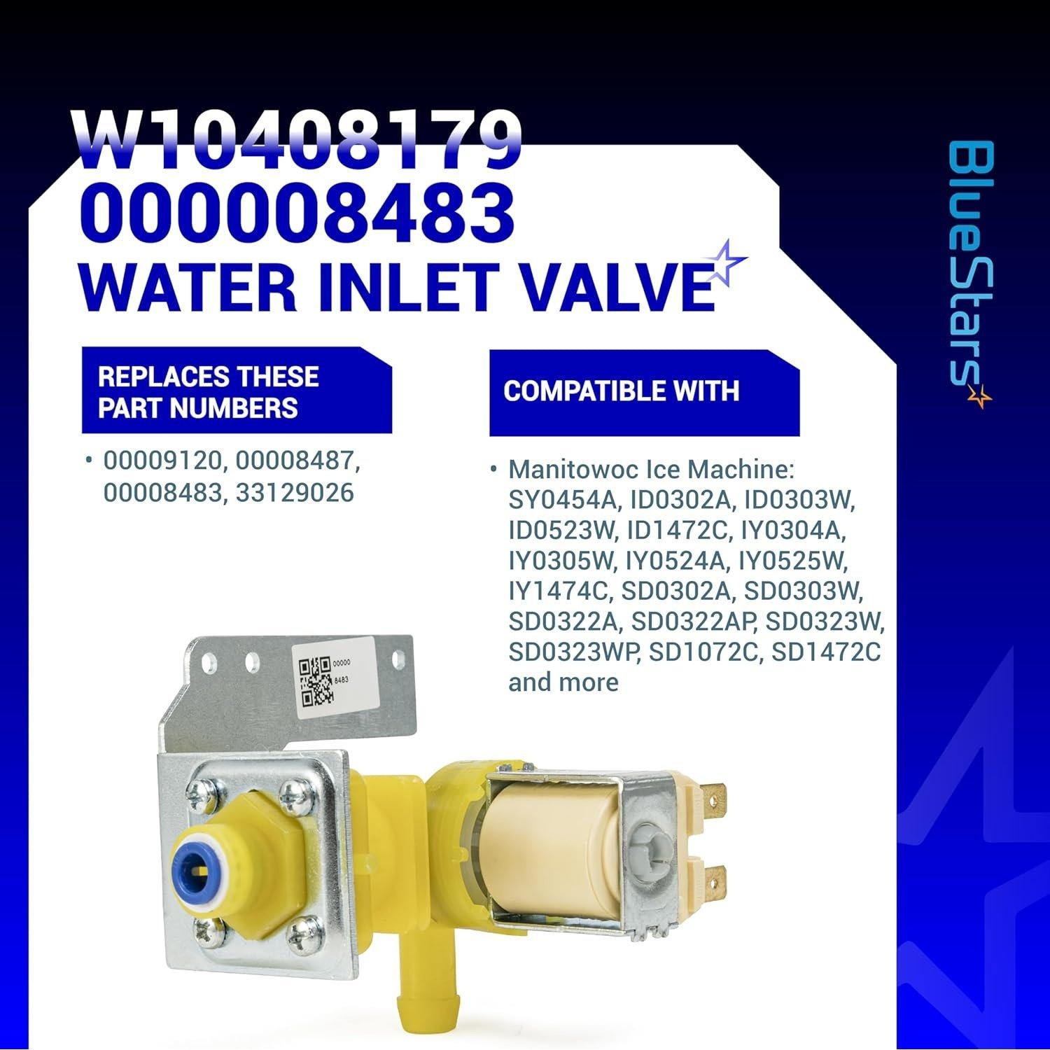 [Lifetime Warranty] 000009120 000008483 Water Inlet Valve - Compatible with Manitowoc Ice Machine models SY0454A ID0302A ID0303W ID0523W - Replaces 00009120 00008487 00008483 33129026 image 3