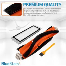 [Lifetime Warranty] Replacement Parts for Roborock S6 Pure S6 E4 S4 S4 Max S5 S5 Max E2 E3 E5 E20 E25 E35 S50 S65 C10 Xiaomi Mijia Robot Vacuums - 2 Roller Brushes, 4 Side Brushes, 4 Filters, Sweeping Brush thumbnail 4