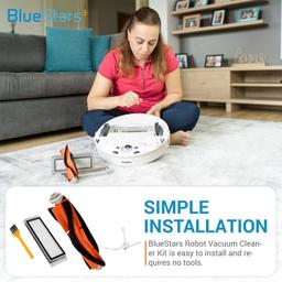 [Lifetime Warranty] Replacement Parts for Roborock S6 Pure S6 E4 S4 S4 Max S5 S5 Max E2 E3 E5 E20 E25 E35 S50 S65 C10 Xiaomi Mijia Robot Vacuums - 2 Roller Brushes, 4 Side Brushes, 4 Filters, Sweeping Brush thumbnail 2